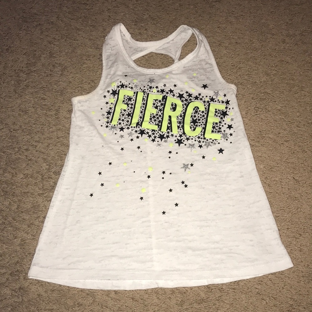 Girls white M 10-12 sleeveless tank top twist back